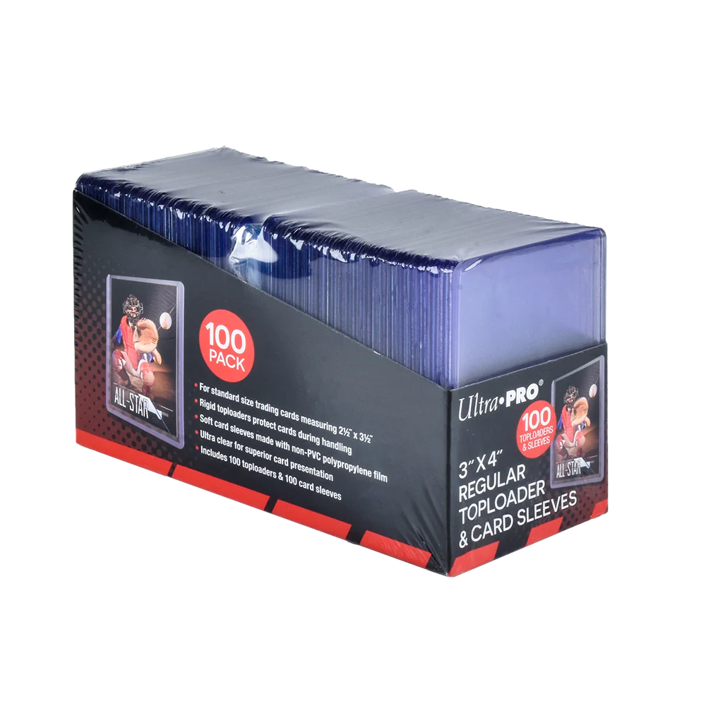 Clear Regular Toploaders and Soft Sleeves Bundle (100ct) for Standard Size Cards