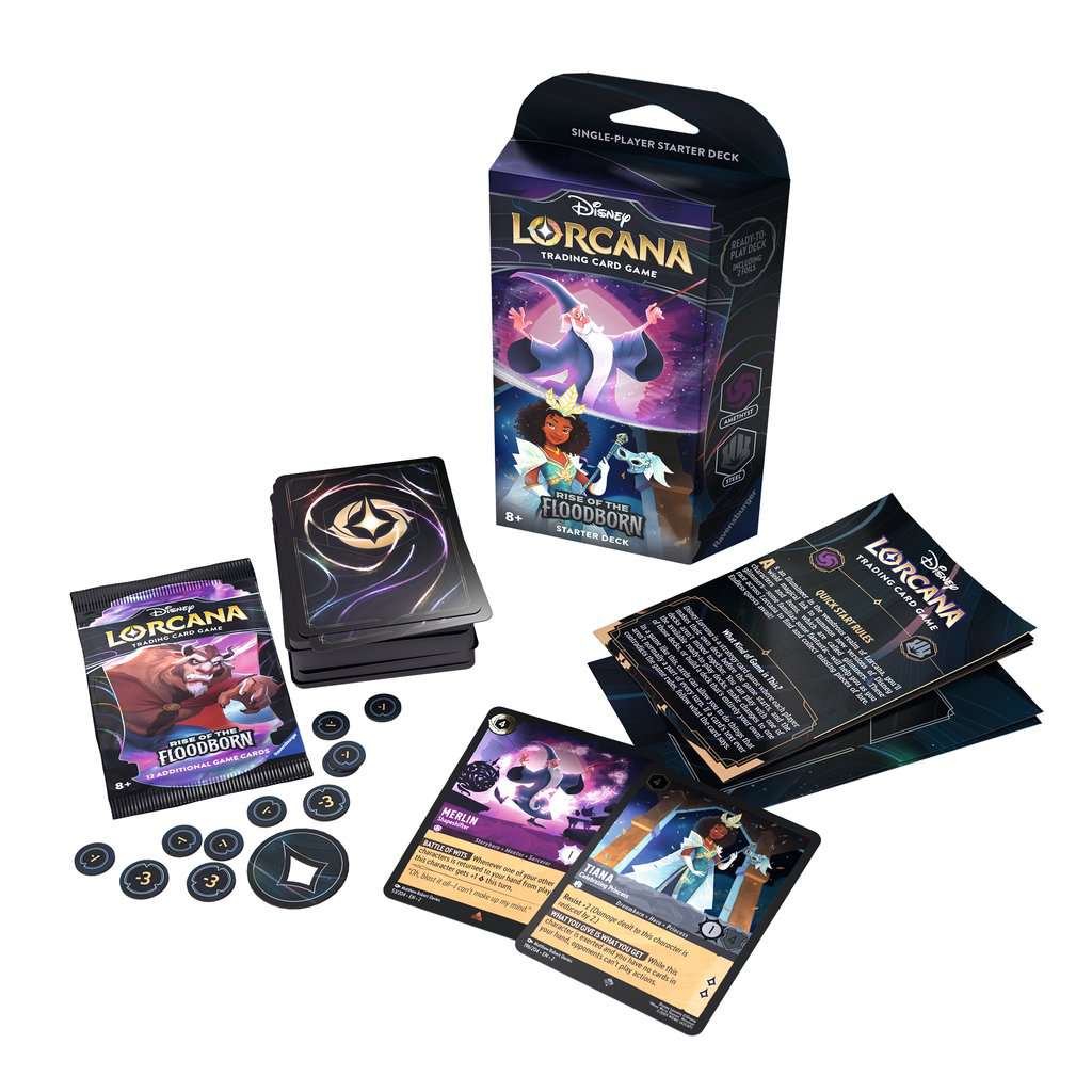 Disney Lorcana: Rise of the Floodborn TCG Starter Deck Amethyst & Steel