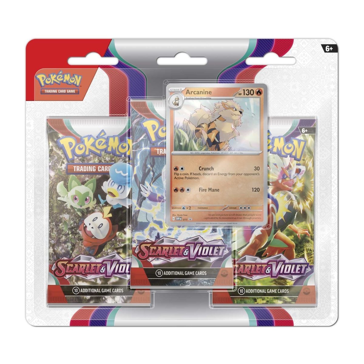 Pokémon TCG: Scarlet & Violet 3-Pack Blister - Arcanine