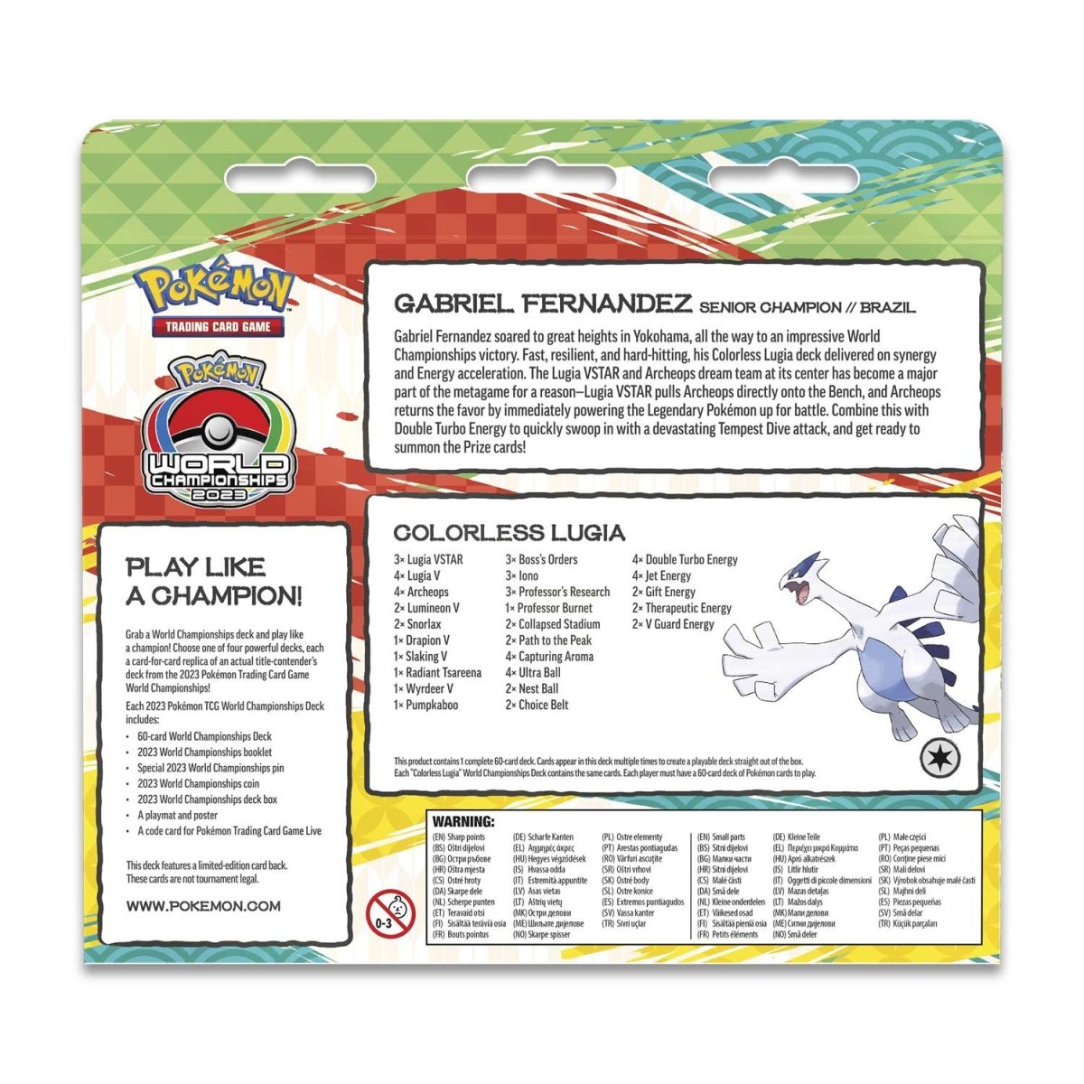 Pokemon TCG: 2023 Pokémon World Championships Deck (Gabriel Fernandez, Colorless Lugia)