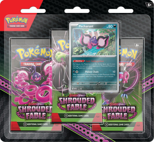 Pokemon TCG: Scarlet & Violet Shrouded Fable 3-Pack Blister - Pecharunt